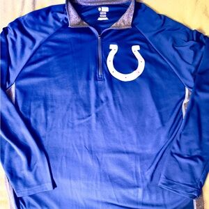 NFL TEAM: Indianapolis Colts Royal w/grey trim 1/4-Zip Lightweight Pullover XXL
